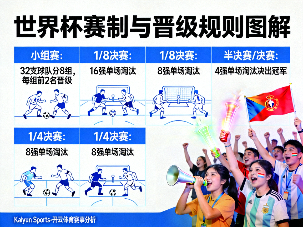 世界杯赛制与晋级规则图解，球迷欢呼场景，Kaiyun Sports-开云体育赛事分析